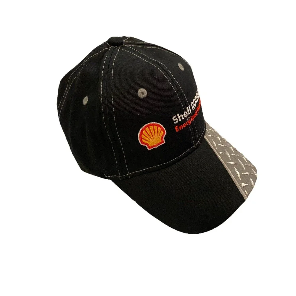 Shell Rotella Hat Men’s One Size Black Cap Cotton Metallic Coleen NEW